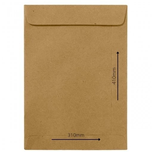 ENVELOPE PARDO/NATURAL/KRAFT  310MM X 410MM  PCT/10 UNIDADES