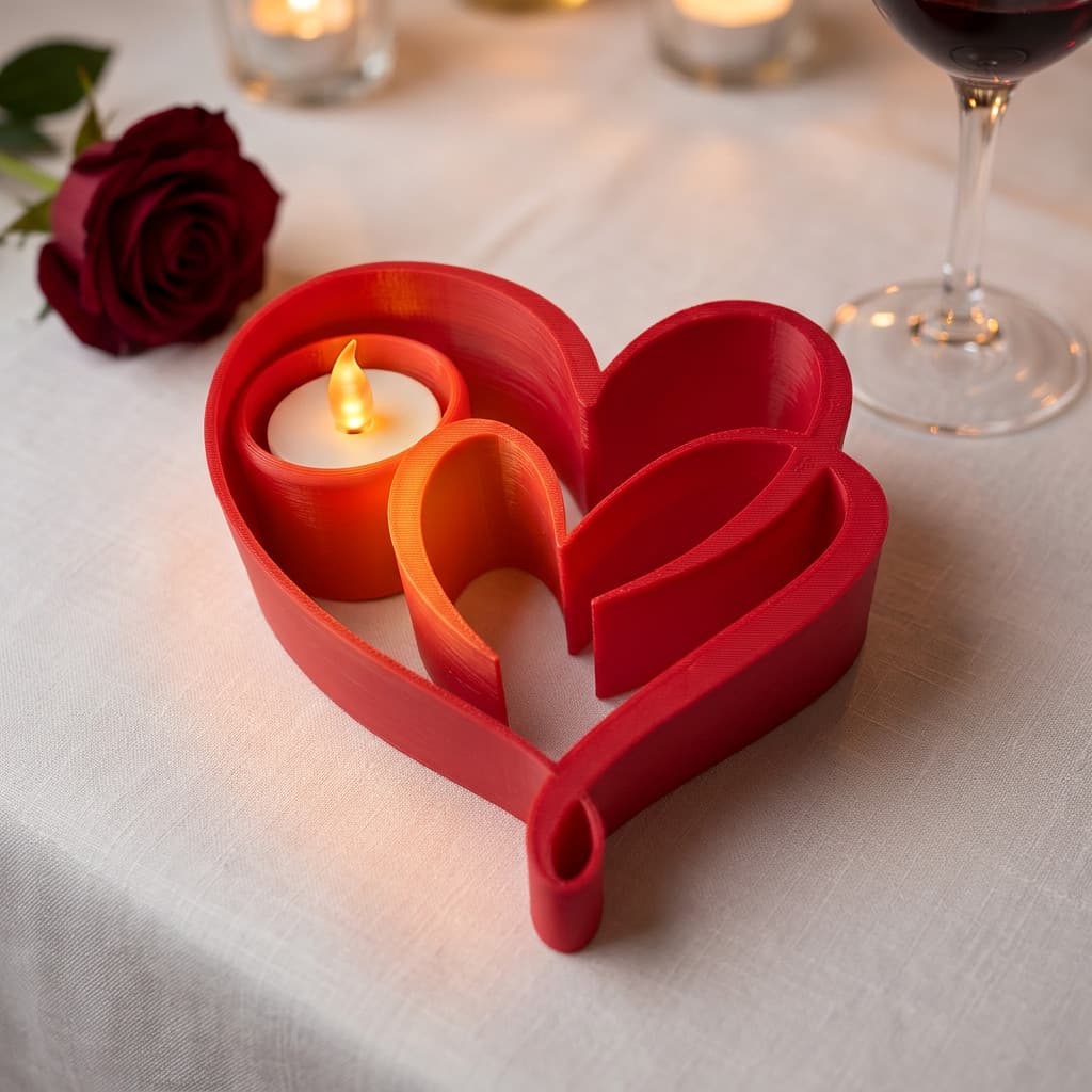 Corações com Vela LED Decorativa - 13cm x 12cm