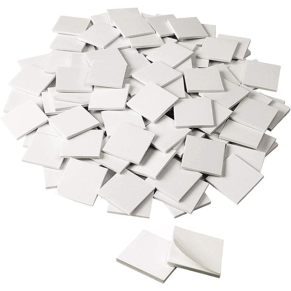 UPINS Pacote com 120 Fitas Adesivas de Espuma Dupla Face Quadradas, Fita Adesiva de Montagem Resistente (Branca)