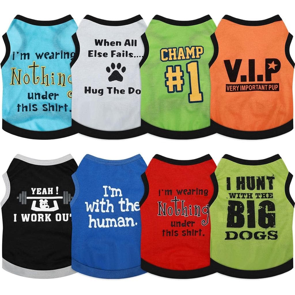 Reginary 8 Peças de Roupas para Cães Pequenos, Camisas de Verão para Cães Machos, Macias e Respiráveis, Camisa com Padrã