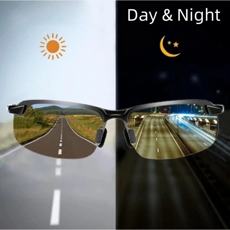 Oculos Sol Dia Noite Fotocromatico UV400 Anti Reflexo Dirigir Motorista Pesca Bike Leve Unissex