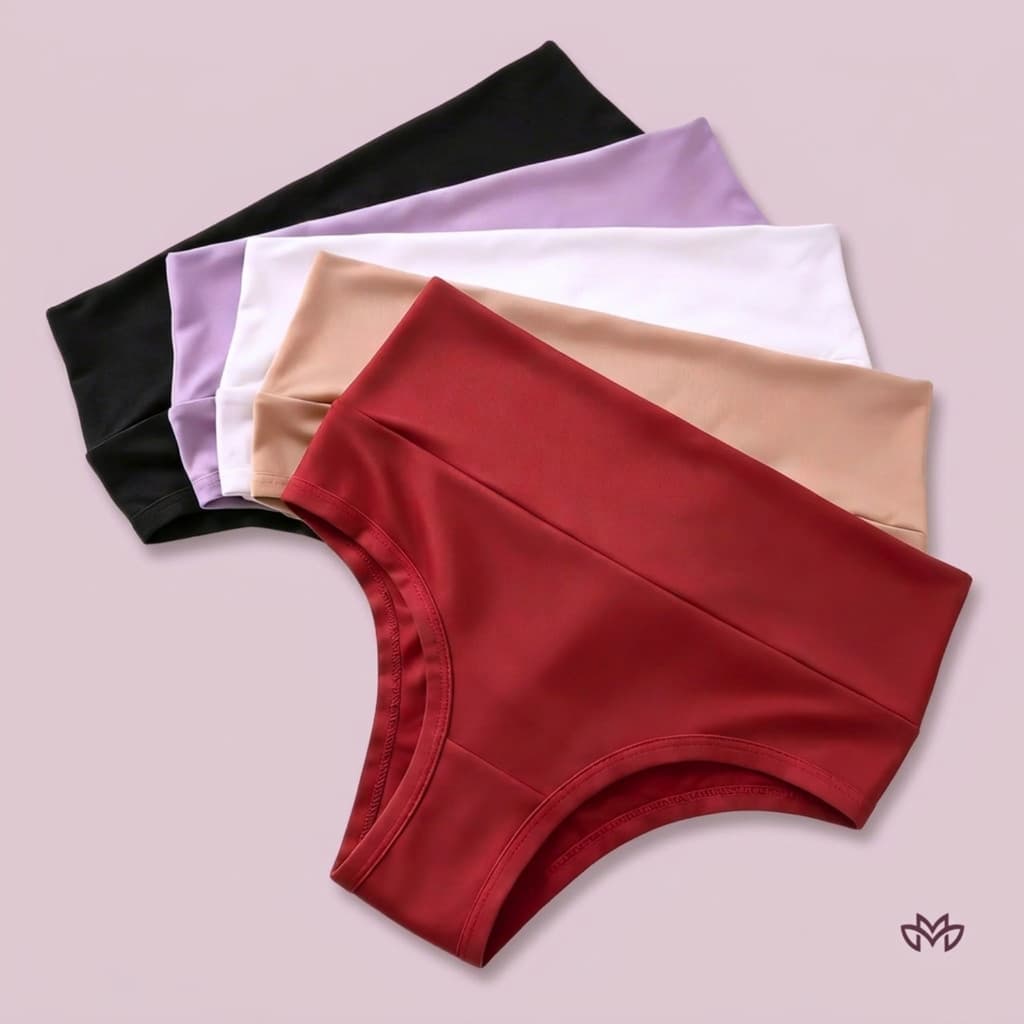 Kit 5 Calcinhas Tanga Cós Alto Conforto Segura Barriga Dia a Dia Modeladora
