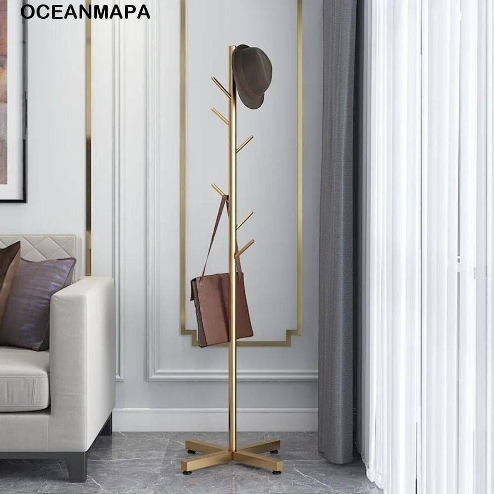 Cabide De Roupas OCEANMAPA , Chão Com 7 Ganchos Chapéu De Canto De Luxo Em Forma De Galho De Árvore De Metal