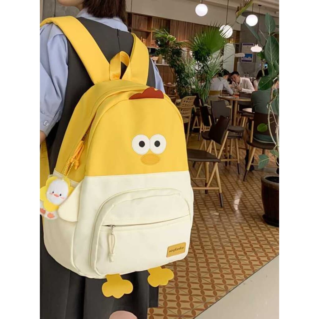 2025 novo estilo bonito pintainho mochila feminina estudante universitário Outing compras mochila feminina escola primár