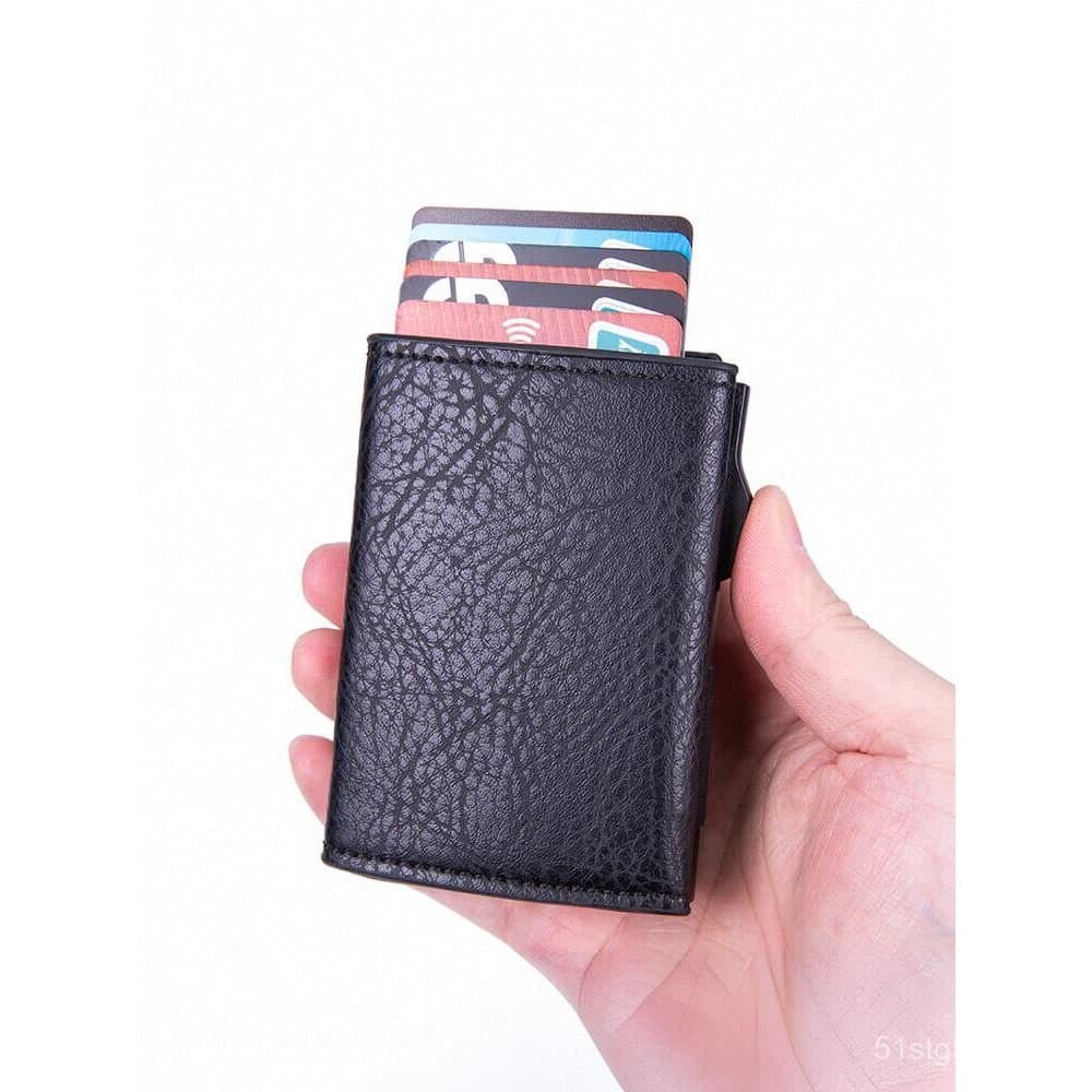 Novo porta-cartões, estojo para cartões, carteira anti-scan, porta-identificação ultra-fino para homens e mulheres, em m