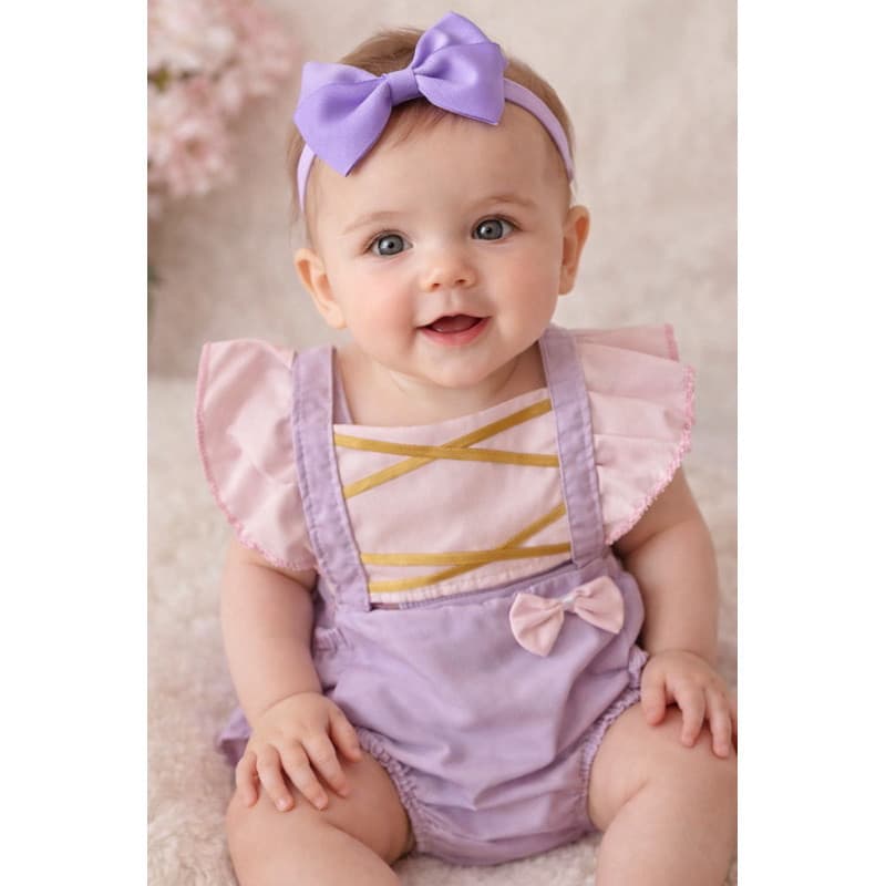 Jardineira Romper Bebê princesa Sofia Fita Menina Body Temático Book Festa Mesversário princesa Disney festa princesas