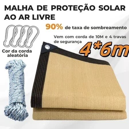 Tela Sombrite 90% 3x4 6x4m Bainha Reforçada Com Llhos Metálicos