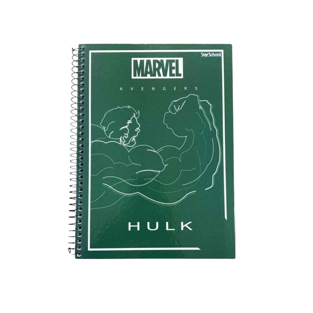 Caderno Hulk Marvel Vingadores Capa Dura Espiral Escolar