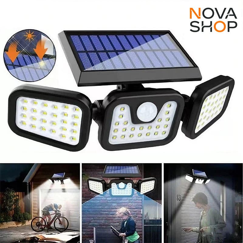 Luminária Solar LED Externa Sensor Movimento Controle Remoto