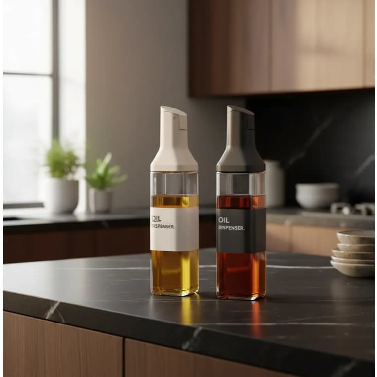 Galheteiro Dispenser Garrafa De Vidro Com Dispensador De Molho De Óleo Azeite Vinagre 500ml