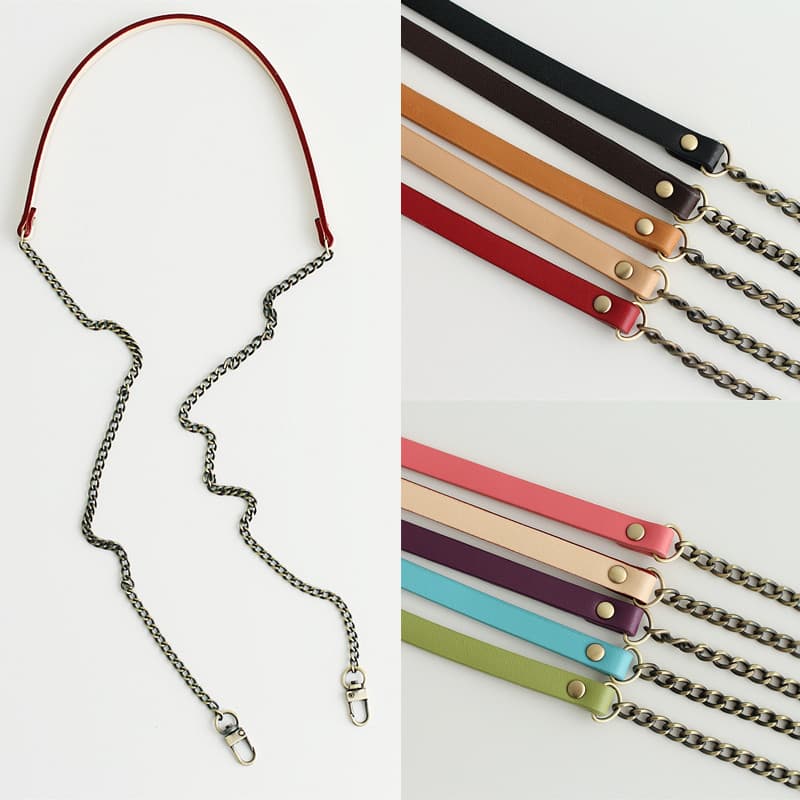 Pulseira de couro genuíno com 0.9 cm de largura, acessórios de bolsa de couro genuíno/alça Crossbody, alça longa de um o