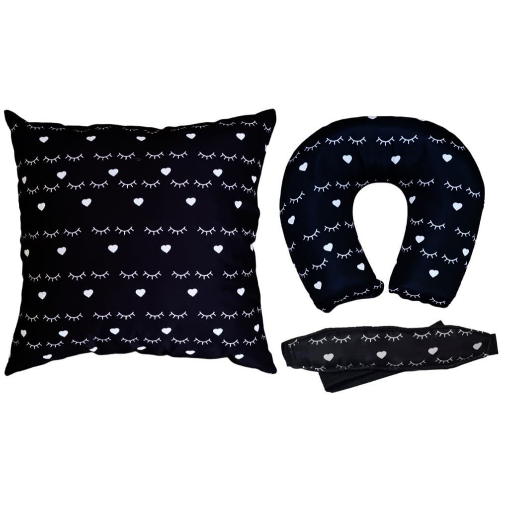 Kit 3 Peças Almofada de Assento + Almofada de Pescoço + Faixa Soneca