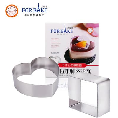 Anel de Mousse de aço inoxidável para padeiro francês, molde de bolo Tiramisu 6 {'anel de Cheesecake quadrado em forma d