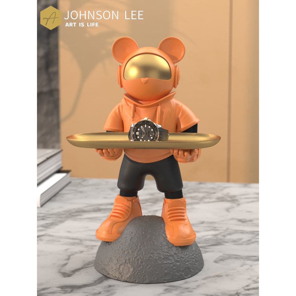 Urso violento astronauta sala de estar sala jantar mesa decoração luz luxo criativo decoração para casa presente de inau