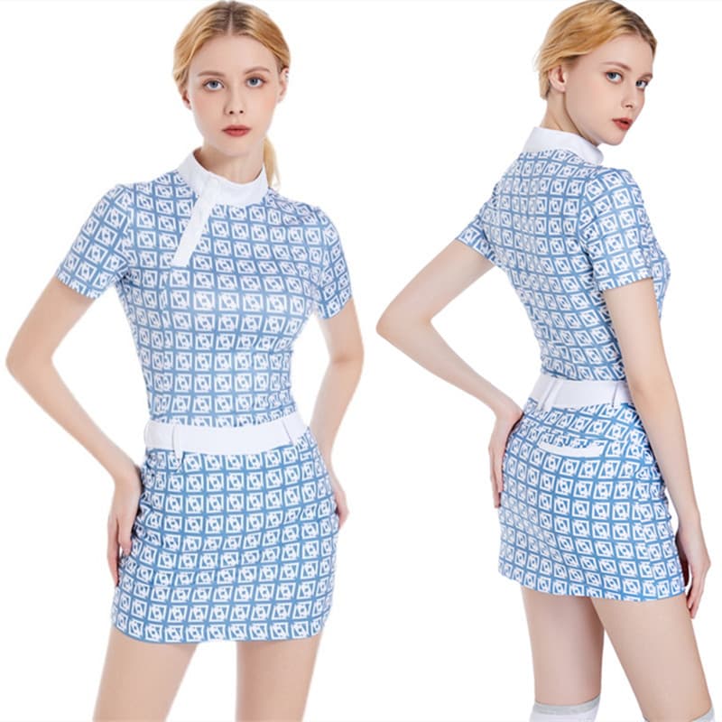 DK golf senhoras topo verão moda coreana impresso roupas de golfe terno feminino camisa de tênis esportes saia de manga