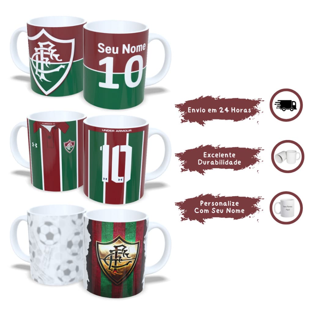 Caneca do Tricolor Carioca! Ideal Para Quem Ama o Fluminense! Vários Modelos do Fluzão!