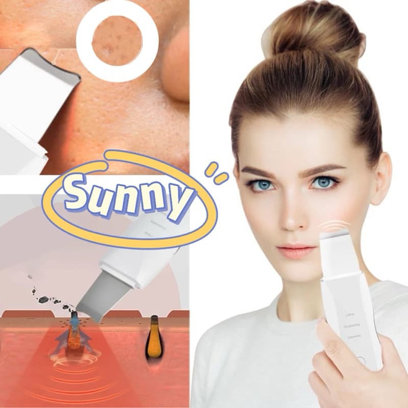 Aparelho de Peeling Esfoliante Ultrassônico Limpeza Facial Profunda Remoção de Cravos Antirrugas