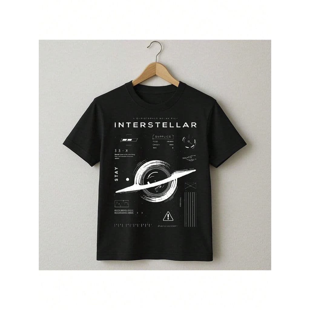 Camiseta Estampada Interestelar Filme Estrelas Planetas - Camisa 100% Algodão Unissex Macia Qualidade Premium -