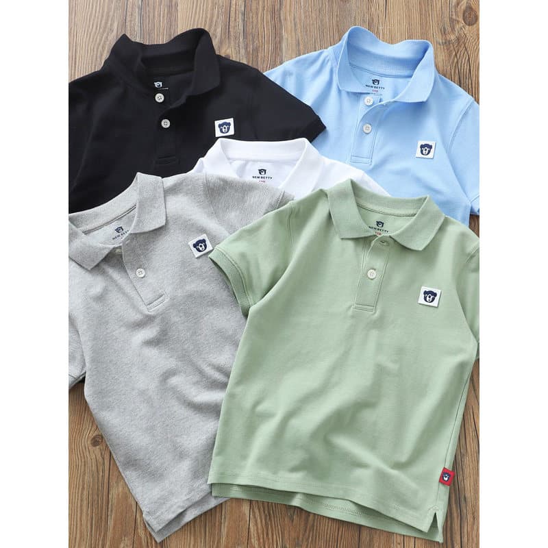 Algodão macio fino de alta qualidade roupas infantis meninos roupas de verão lapela camisa POLO ~ crianças bebê camiseta