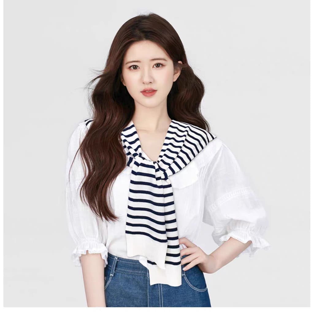 2026 novo estilo primavera outono malha listrado xale exterior estilo fino feminino verão escritório ar condicionado sal