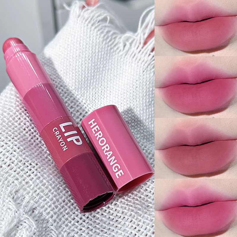 Batom De Lápis De Cera Quatro Cores Caneta De Veludo Mate Hidratante Brilho Labial Colorido De Alta Renderização De Cor