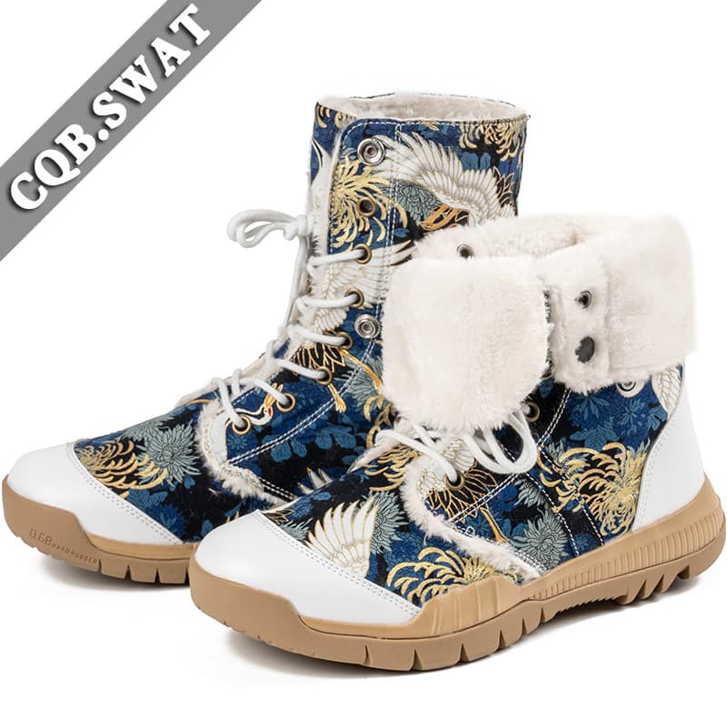 Primavera respirável de alta qualidade ao ar livre estilo nacional guindaste esportes caminhadas botas casuais casal fer
