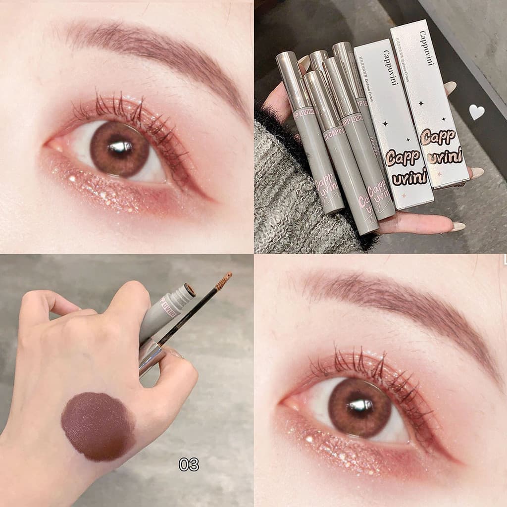 Queijo cereja em pó tintura creme de sobrancelha não é fácil de borrar fácil de colorir lápis de sobrancelha Natural de