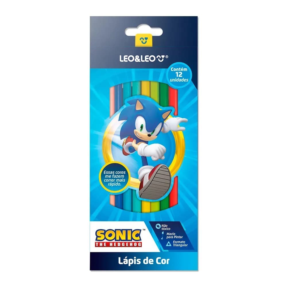 LÁPIS DE COR SONIC 12 CORES LEO&LEO TRIANGULAR