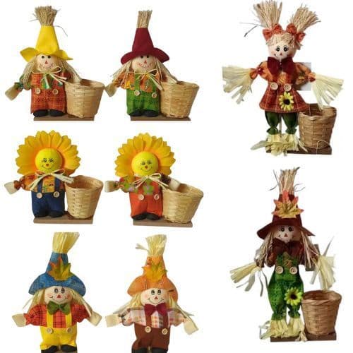Espantalho em Pé com Cesto Decorativo perfeita para Festa Junina - Escolha o seu