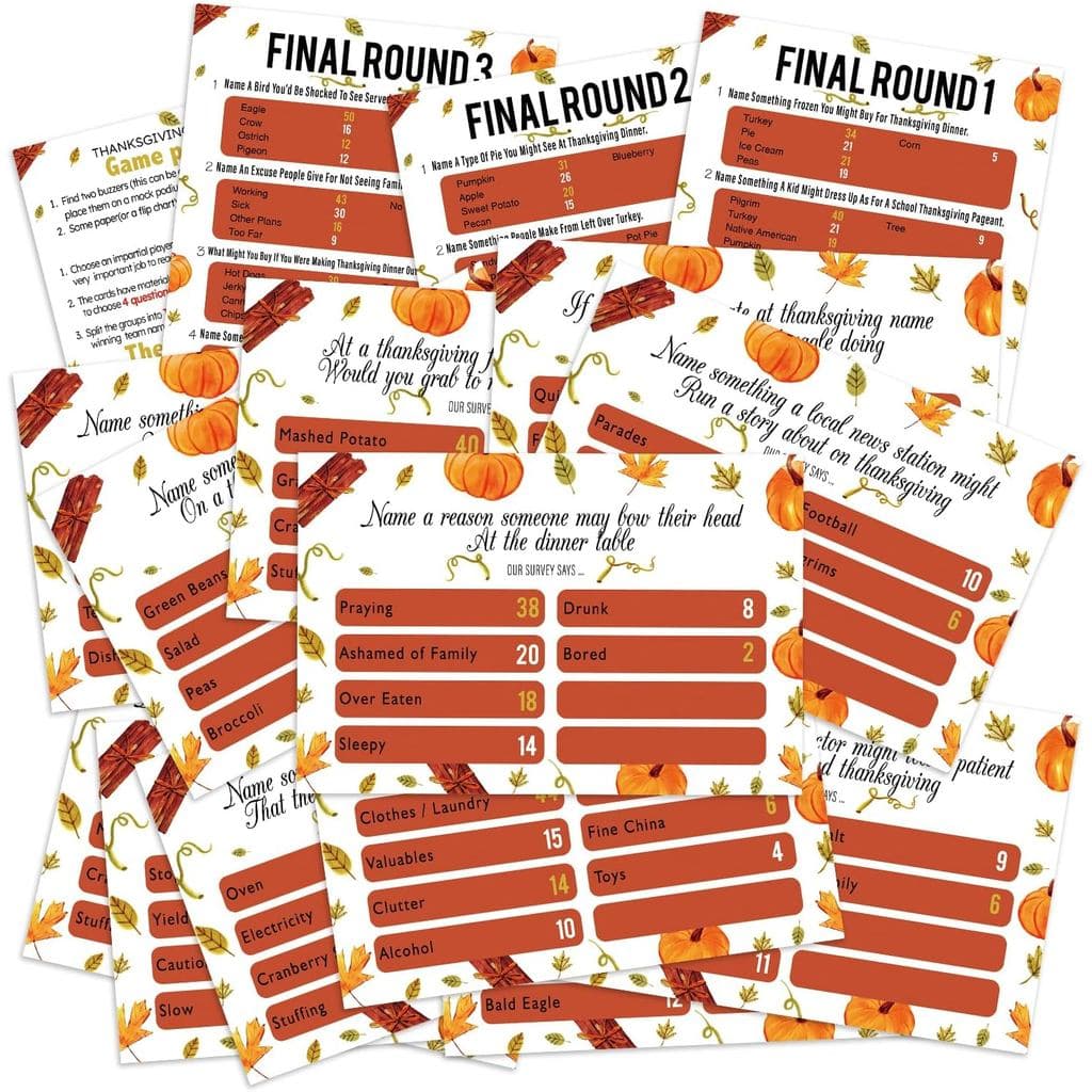 Jogo de Quiz de Família para o Dia de Ação de Graças, Jogo de Tabuleiro de Família para o Dia de Ação de Graças, Jogos F