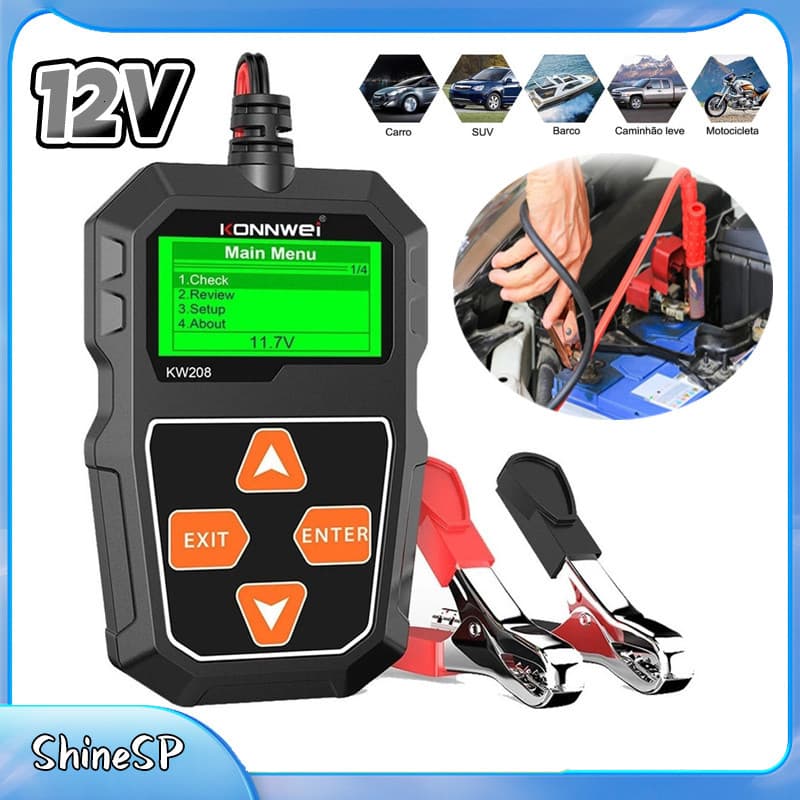 Testador De Bateria De Carro 12 V 100 A 2000CCA Cranking Carregamento Circut Tester Battery Analyzer