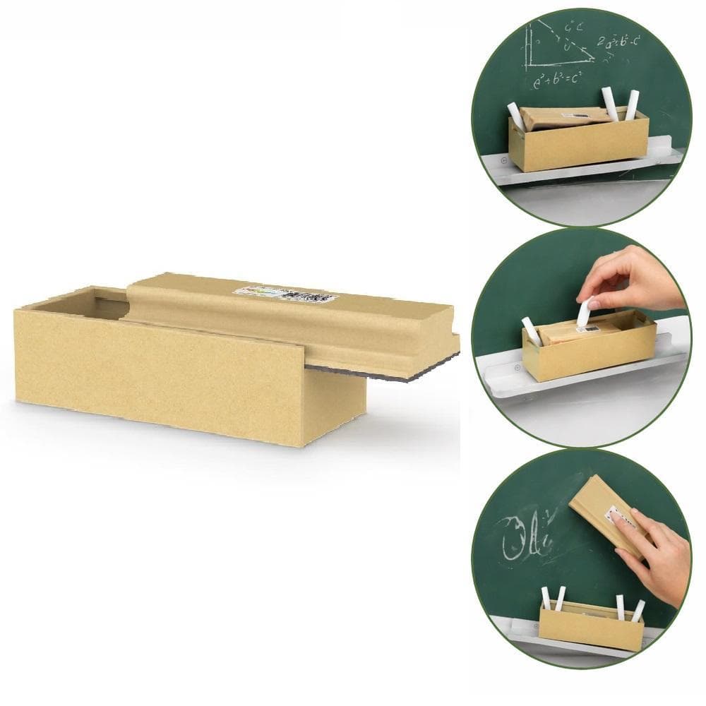 Apagador Porta Giz Quadro Negro Limpador Lousa Verde Estojo Madeira Escola Empresa Professora Curso Mdf Portatil Apaga