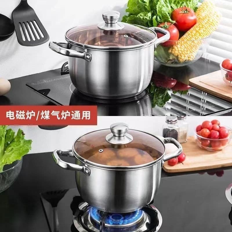 Panela de sopa de aço inoxidável de qualidade alimentar Extra grossa 316, ensopado doméstico, mingau, panela quente, fog