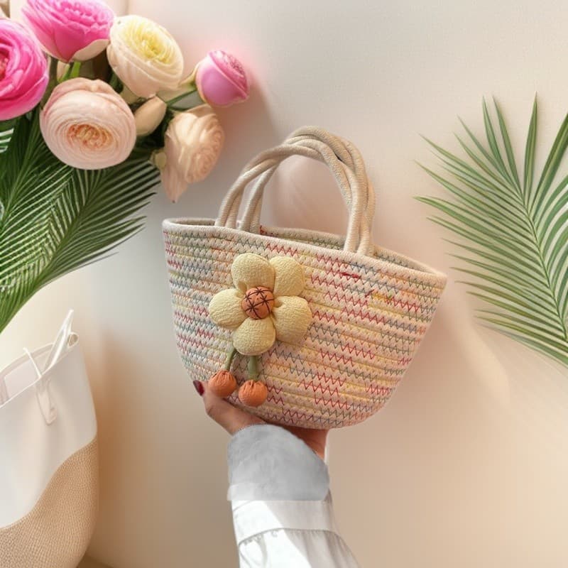 Saco de tecido arco-íris 2026 saco de verão bolsa feminina nicho praia viagem férias saco bonito saco de palha