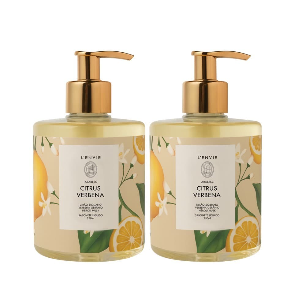 Kit 2 Sabonete Líquido Citrus Verbena  Cítrico Amadeirado Lenvie 350ml