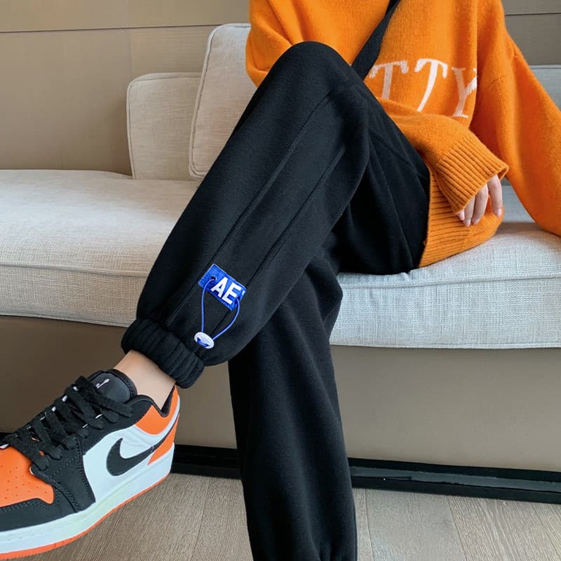 Solto-encaixe cinza calças esportivas femininas primavera outono mais magro olhar Sweatpants 2022 novo estilo outono em