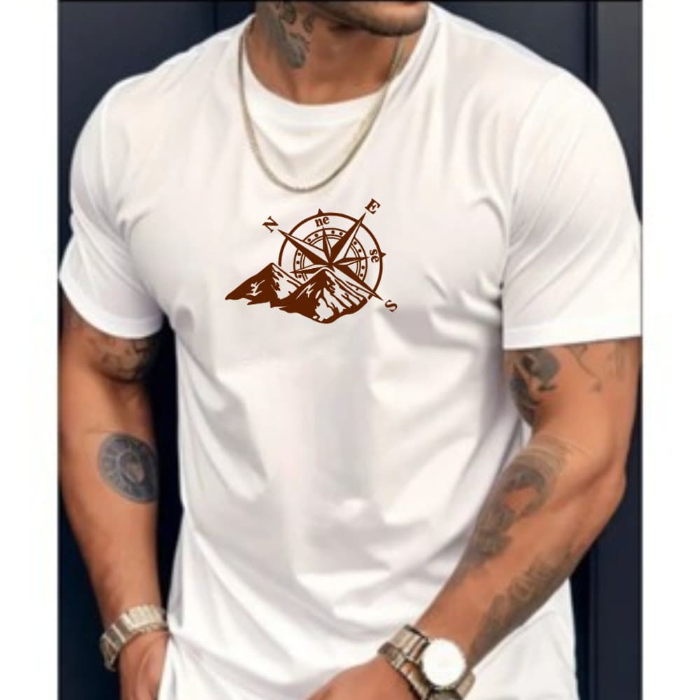 Camiseta Masculina Bussola Camisa Estilosa Confortável Perfeita 100% Algodão UNISEX