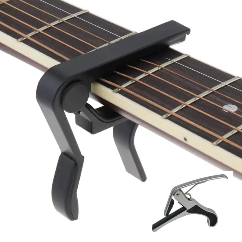 Capotraste Universal para Violão, Guitarra e Ukulele, Braçadeira Ajustável