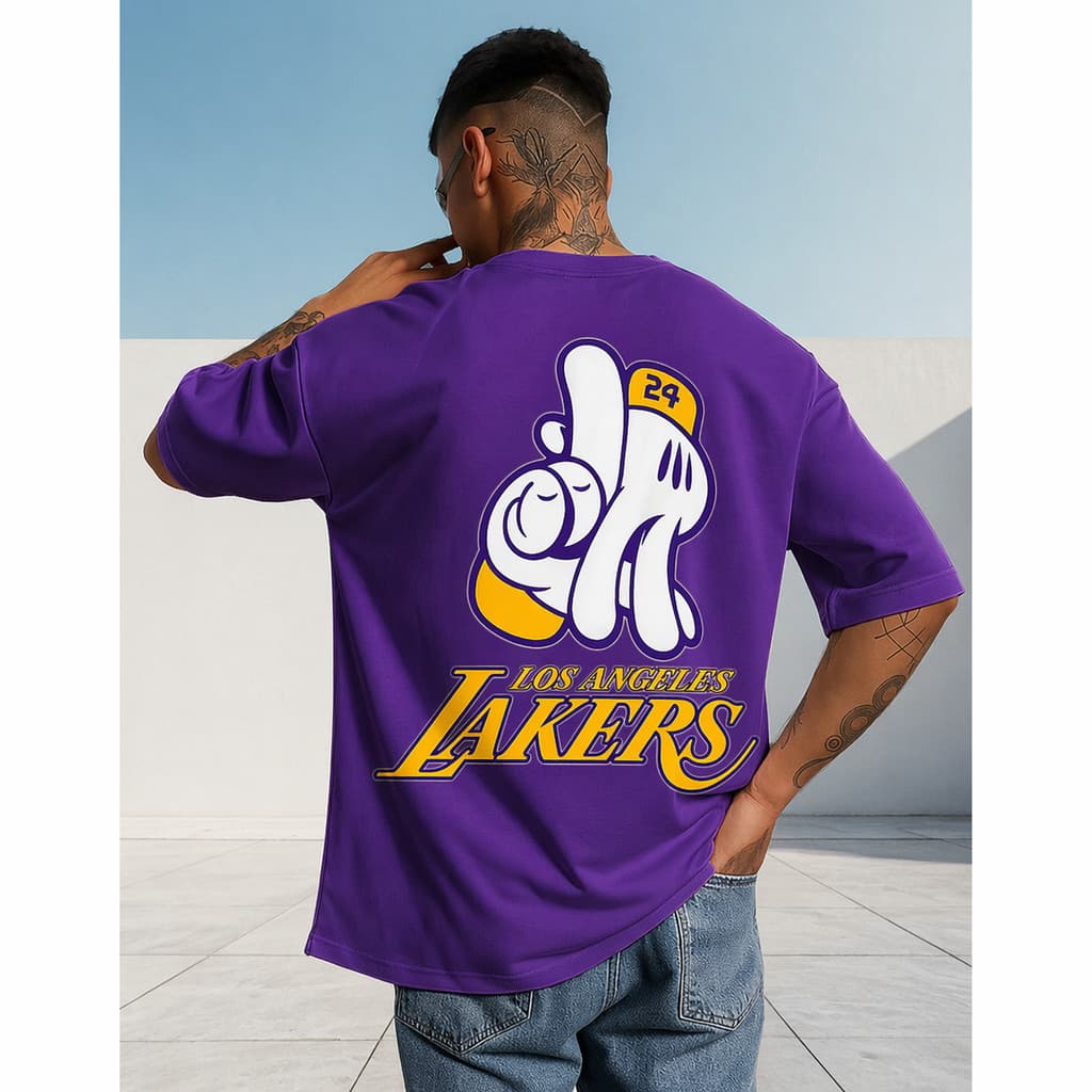 Camiseta Oversized Streetwear Masculina Basquete Lakers 24 by Mood Vest