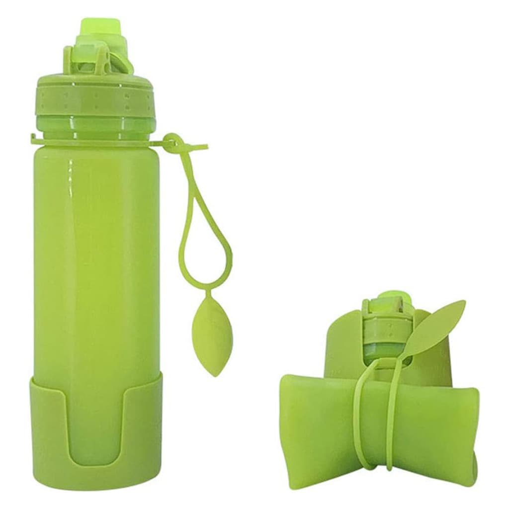 Garrafa De Agua Silicone Dobravel Portatil Esporte Caminhada Exercicio Fisico