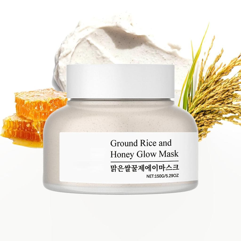 Máscara Facial de Arroz e Mel, Hidratante e Umectante, Esfoliante Suave para Pele Seca e Sensível, Textura Leve, 5,29 Oz