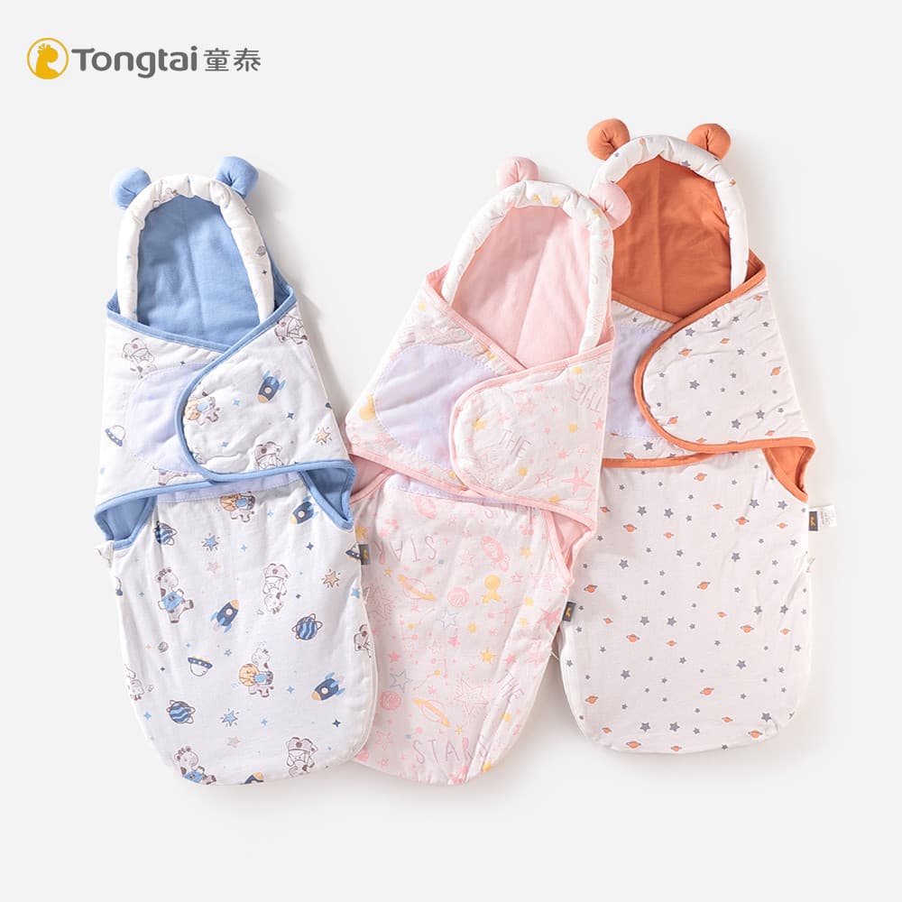 Tongtai bebê saco de dormir abraço colcha meninos meninas bebê primavera outono puro algodão envolve colchas finas mante