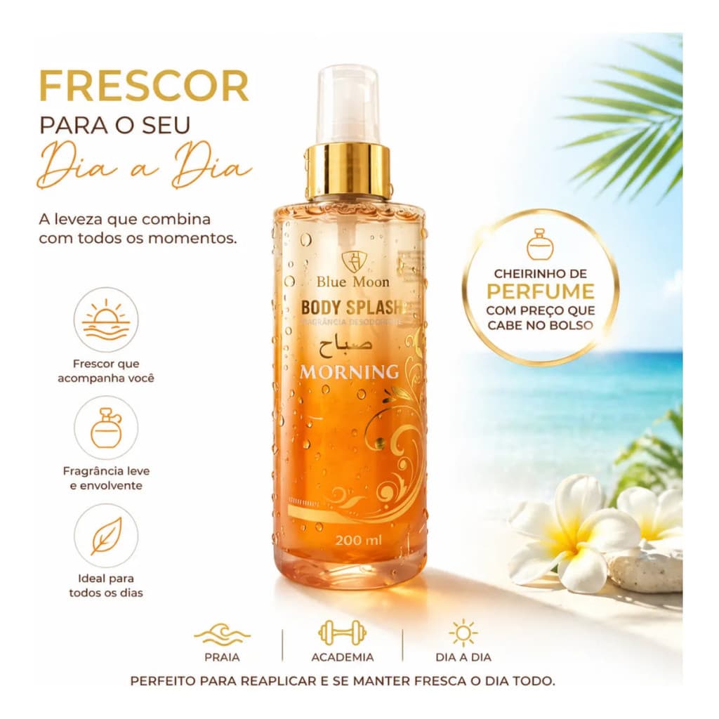 Body Splash Feminino Blue Moon Perfume 200ml Refrescante