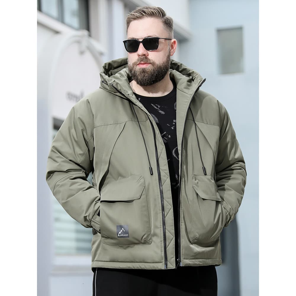 Baisheng raposa outono inverno acolchoado jaqueta masculina engrossado quente gordo mais gordura plus Size solto acolcho