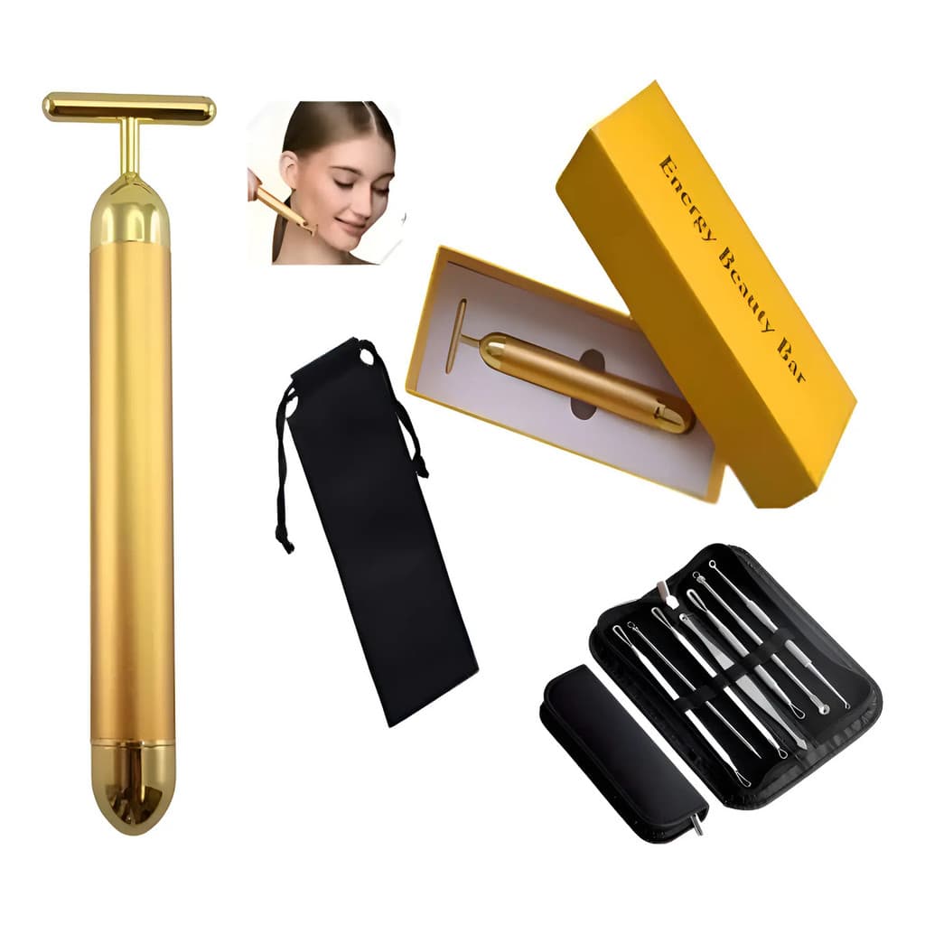 Kit Removedor Cravos Espinhas + Massageador Facial Botox 24k