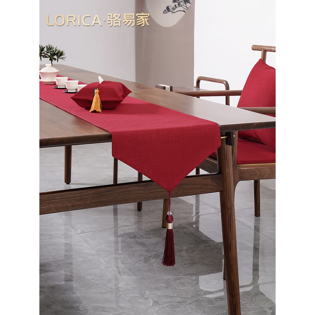 Luoyijia pano de mesa de ano novo vermelho tapete de mesa de chá pano atmosfera de casamento decoração luz luxo pano de