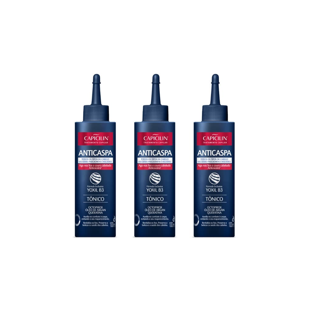 Kit 3 Tônico Capilar Capicilin Anticaspa 100ml