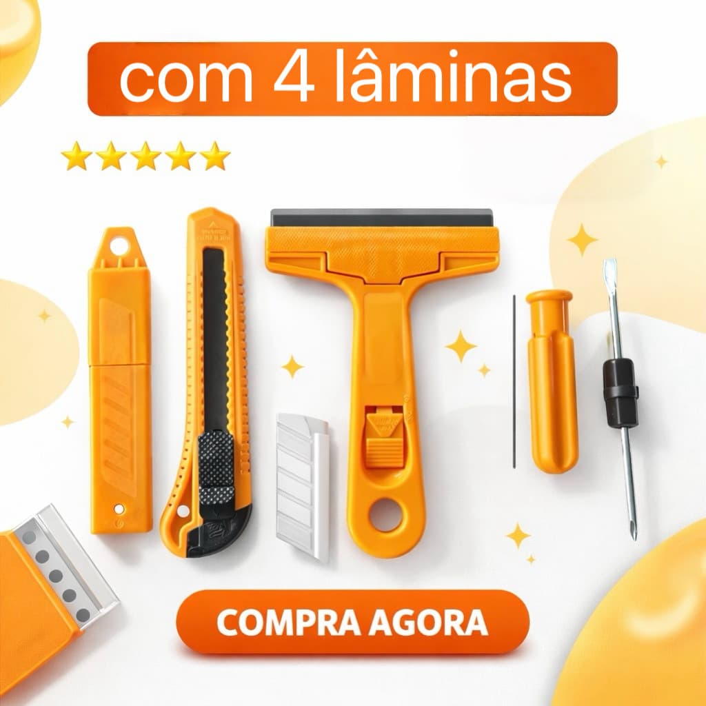 Kit4 Estilete Profissional 4 Peças com Raspador Lâminas Afiadas para Corte de Precisão-OI5389