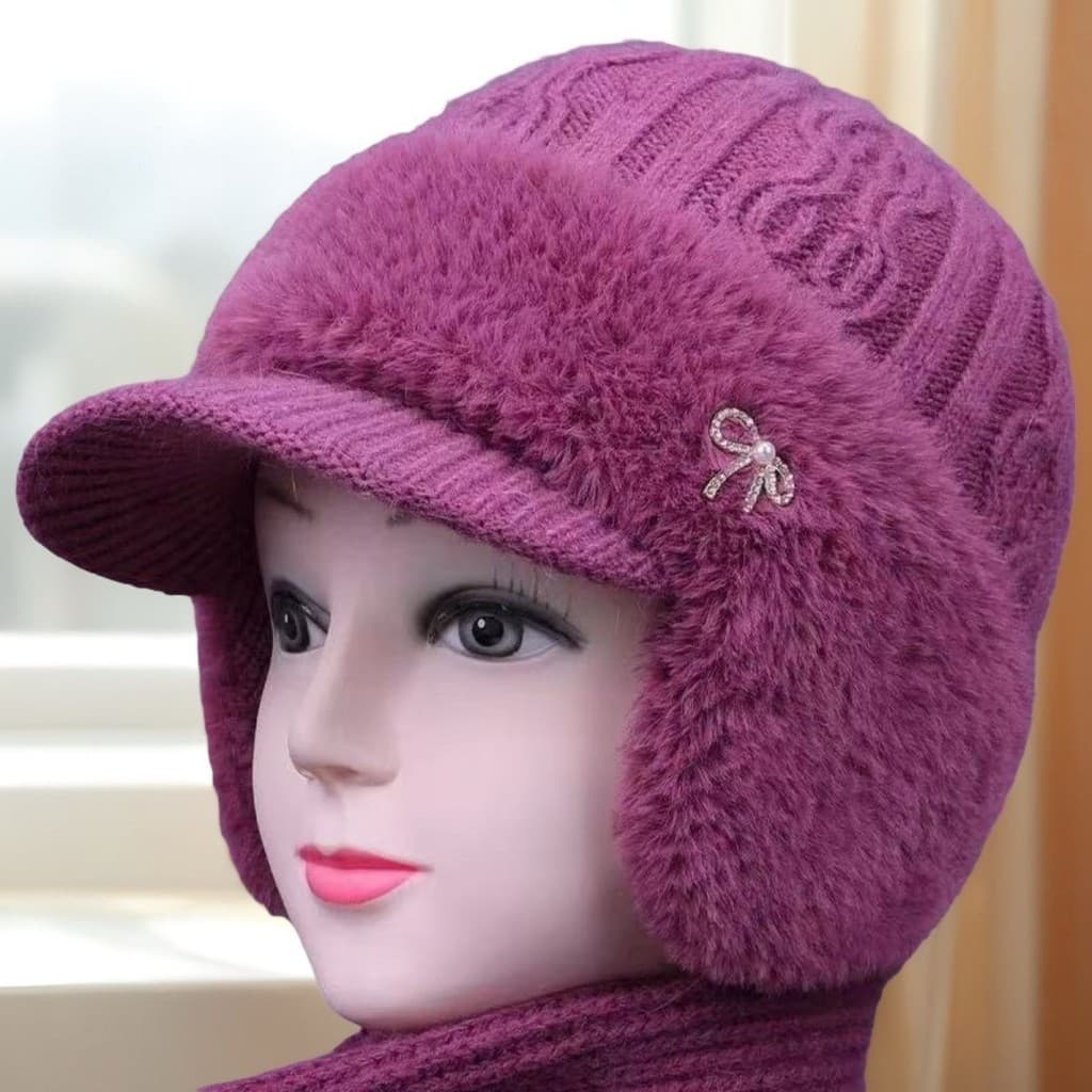 Chapéu para idosos de meia-idade, proteção para os ouvidos, quente, outono inverno, à prova de frio, lã de coelho, chapé