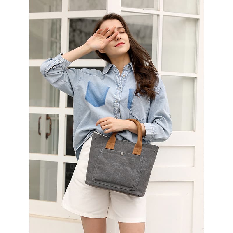 Novo estilo bolsa de lona bolsa literária versão coreana estilo Mori pequena bolsa de ombro de lona compras bolsa femini